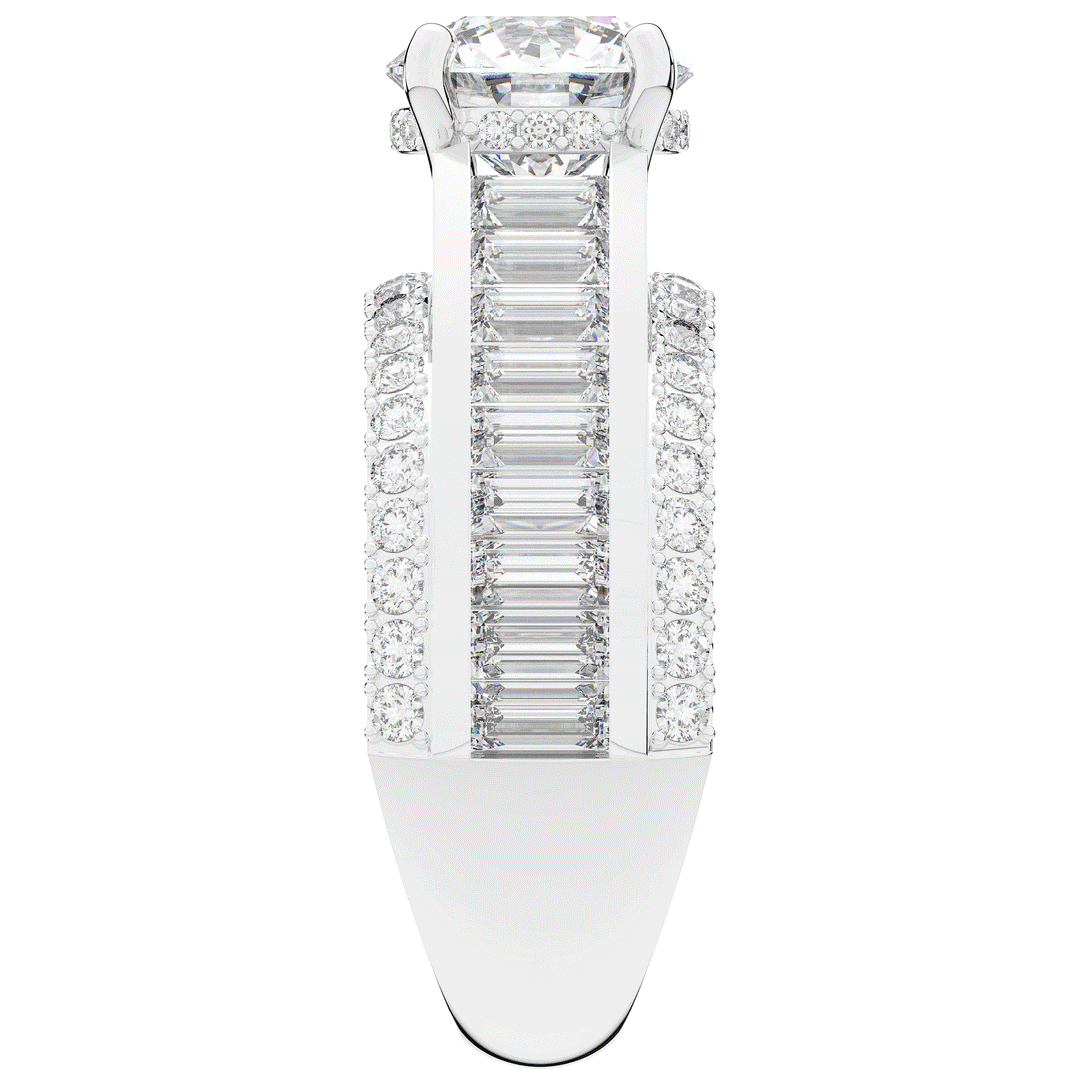 3.15CT.TW ROUND LAB DIAMOND ENGAGEMENT RING - Nazarelle