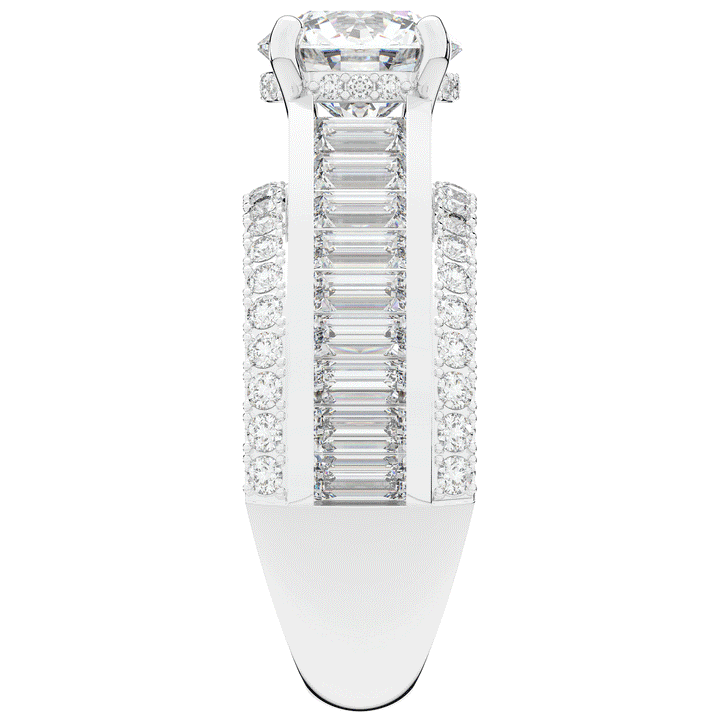 3.15CT.TW ROUND LAB DIAMOND ENGAGEMENT RING - Nazarelle