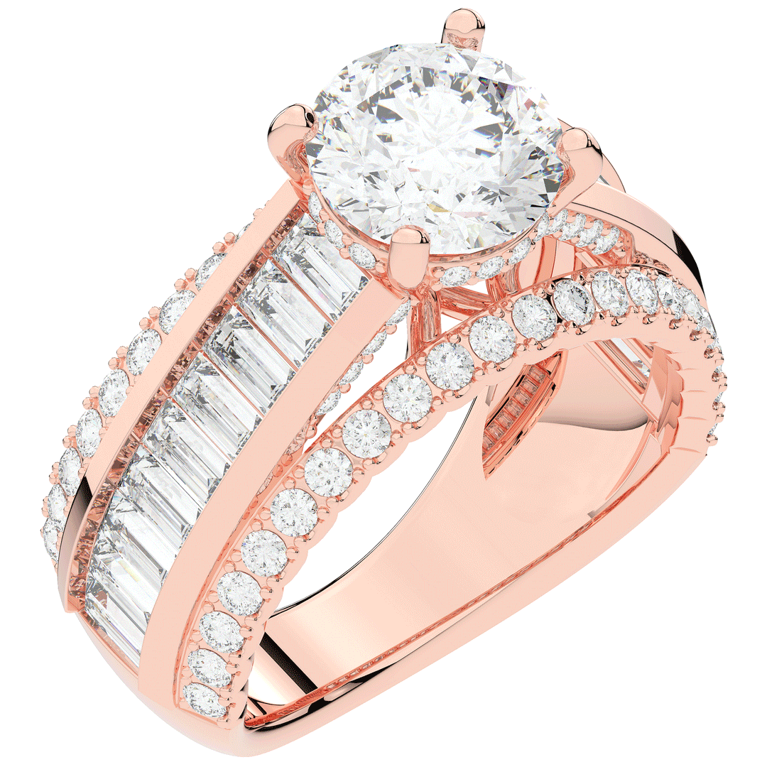 3.15CT.TW ROUND LAB DIAMOND ENGAGEMENT RING - Nazarelle