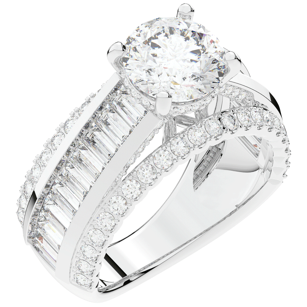3.15CT.TW ROUND LAB DIAMOND ENGAGEMENT RING - Nazarelle