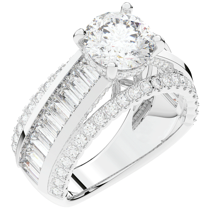 3.15CT.TW ROUND LAB DIAMOND ENGAGEMENT RING - Nazarelle