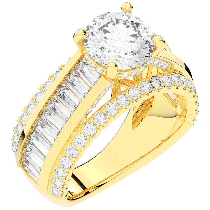 3.15CT.TW ROUND LAB DIAMOND ENGAGEMENT RING - Nazarelle
