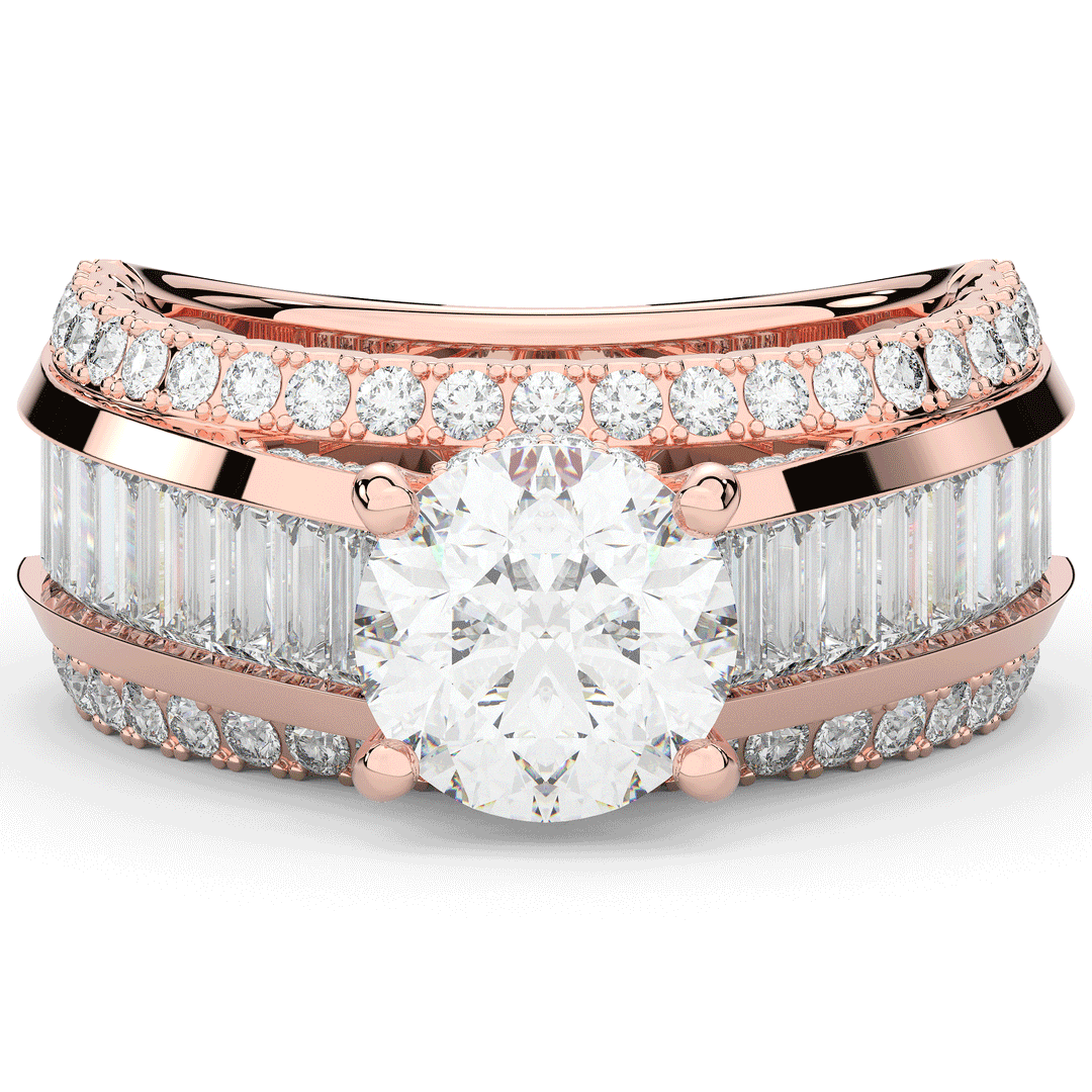 3.15CT.TW ROUND LAB DIAMOND ENGAGEMENT RING - Nazarelle