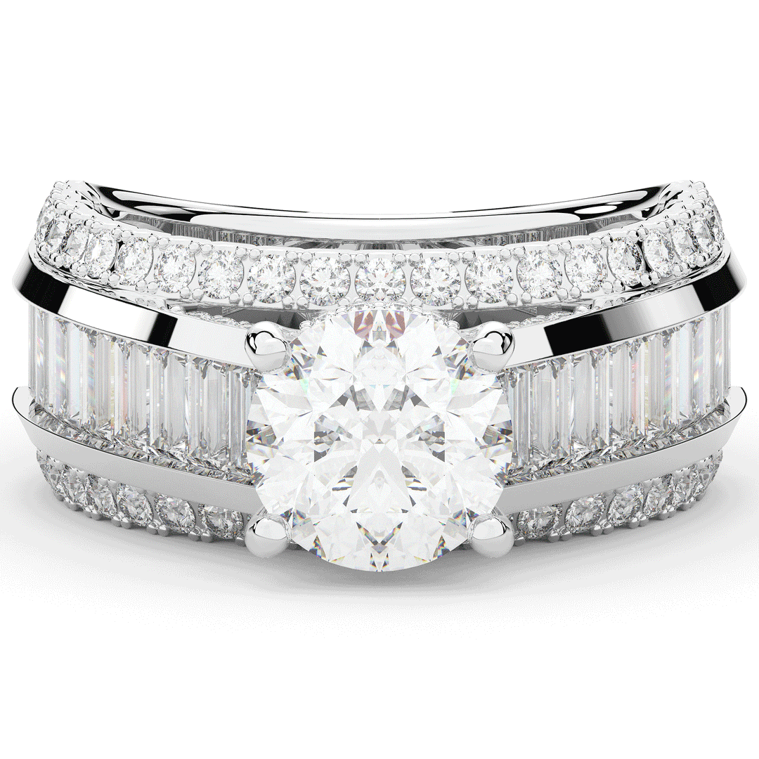 3.15CT.TW ROUND LAB DIAMOND ENGAGEMENT RING - Nazarelle
