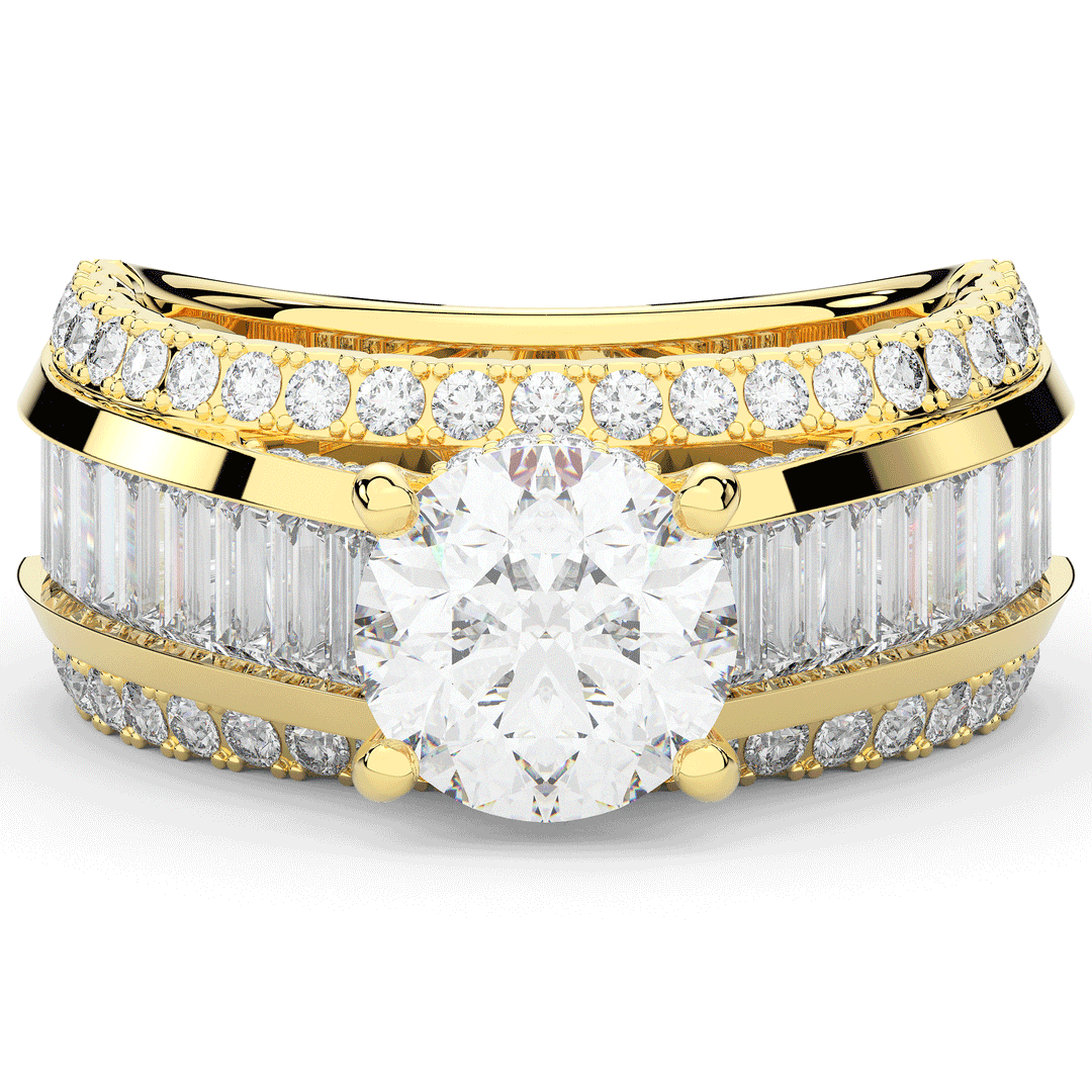 3.15CT.TW ROUND LAB DIAMOND ENGAGEMENT RING - Nazarelle