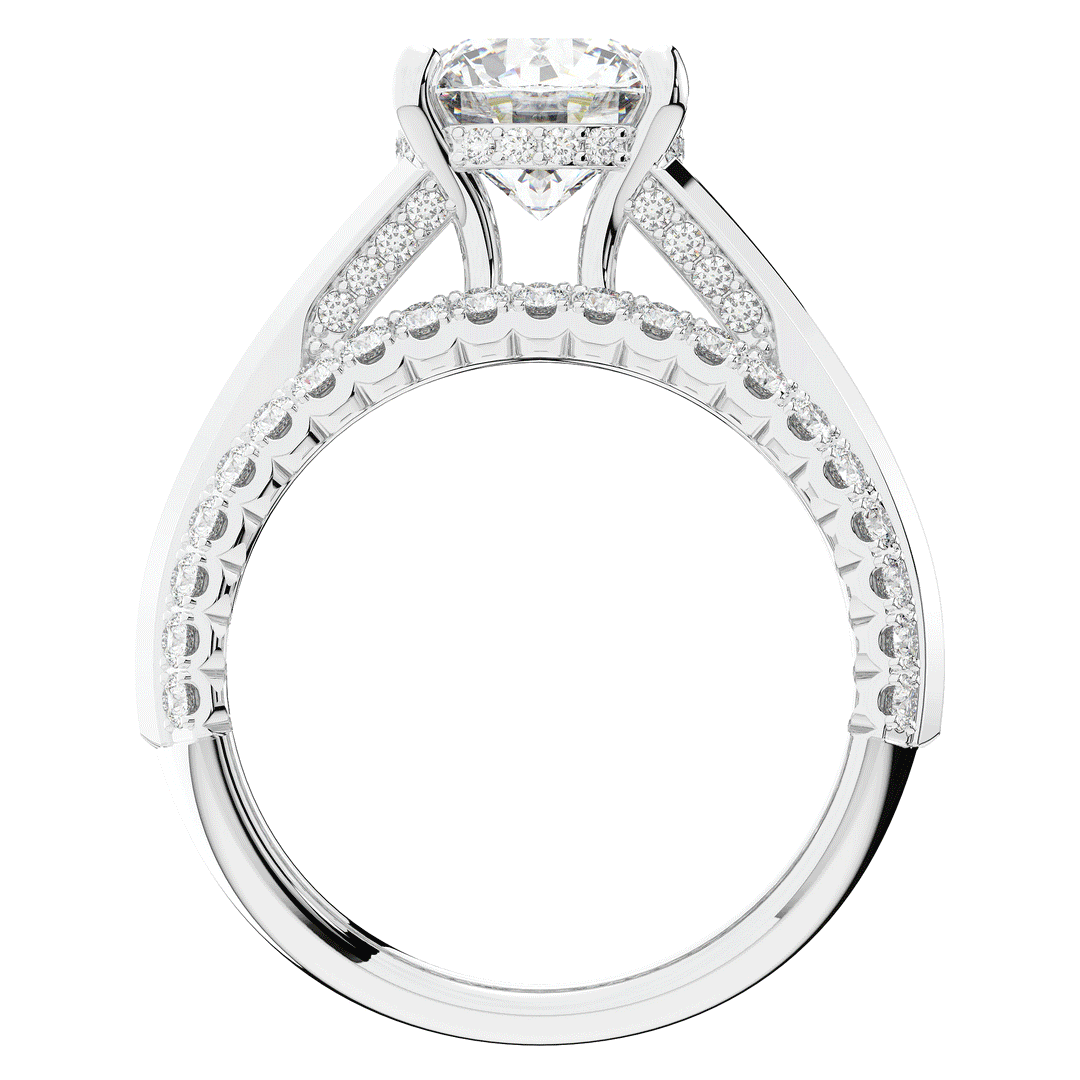 3.15CT.TW ROUND LAB DIAMOND ENGAGEMENT RING - Nazarelle