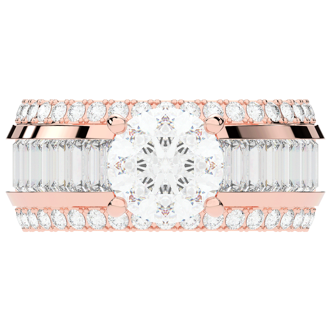 3.15CT.TW ROUND LAB DIAMOND ENGAGEMENT RING - Nazarelle