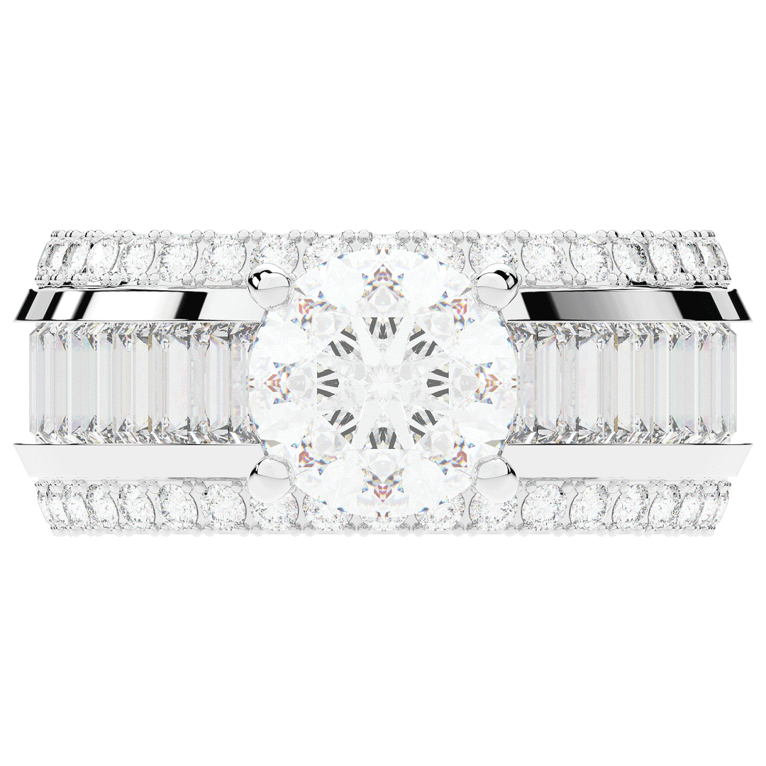 3.15CT.TW ROUND LAB DIAMOND ENGAGEMENT RING - Nazarelle