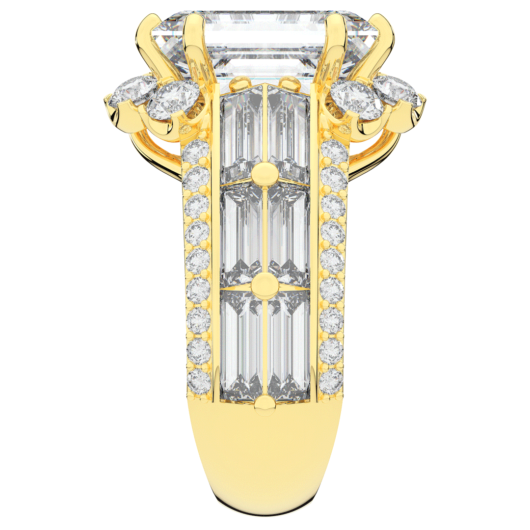 8.25CT.TW EMERALD CUT LAB DIAMOND HALO ENGAGEMENT RING - Nazarelle