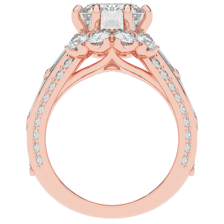 8.25CT.TW EMERALD CUT LAB DIAMOND HALO ENGAGEMENT RING - Nazarelle