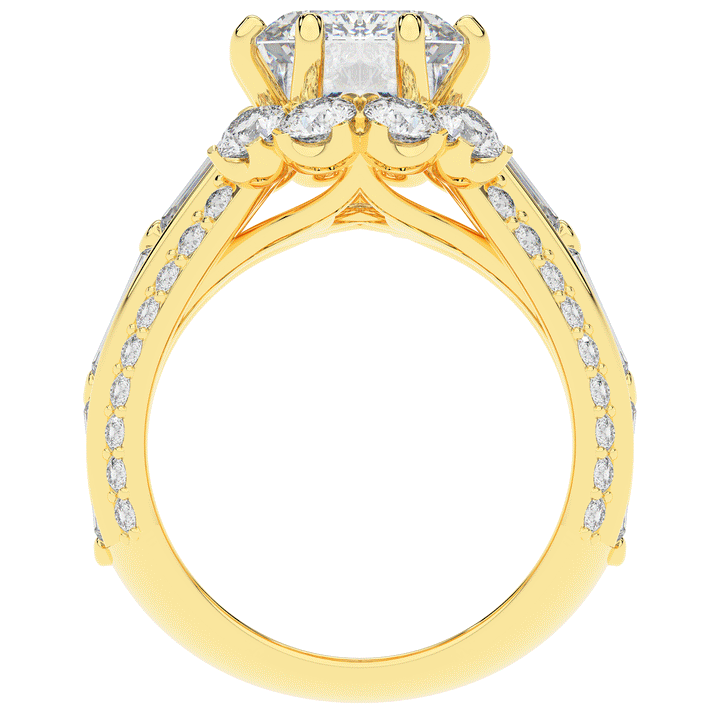 8.25CT.TW EMERALD CUT LAB DIAMOND HALO ENGAGEMENT RING - Nazarelle