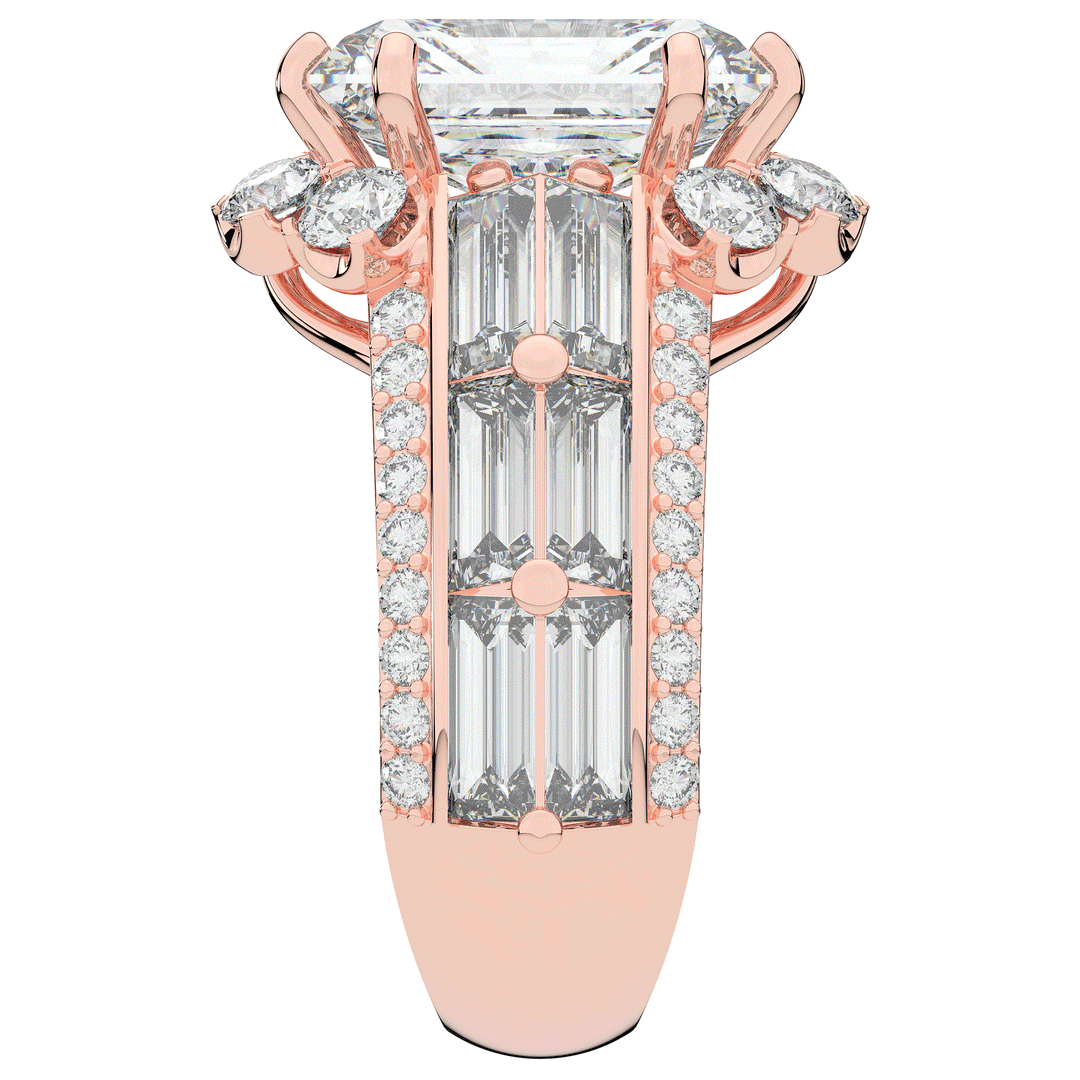 8.25CT.TW RADIANT LAB DIAMOND HALO ENGAGEMENT RING - Nazarelle