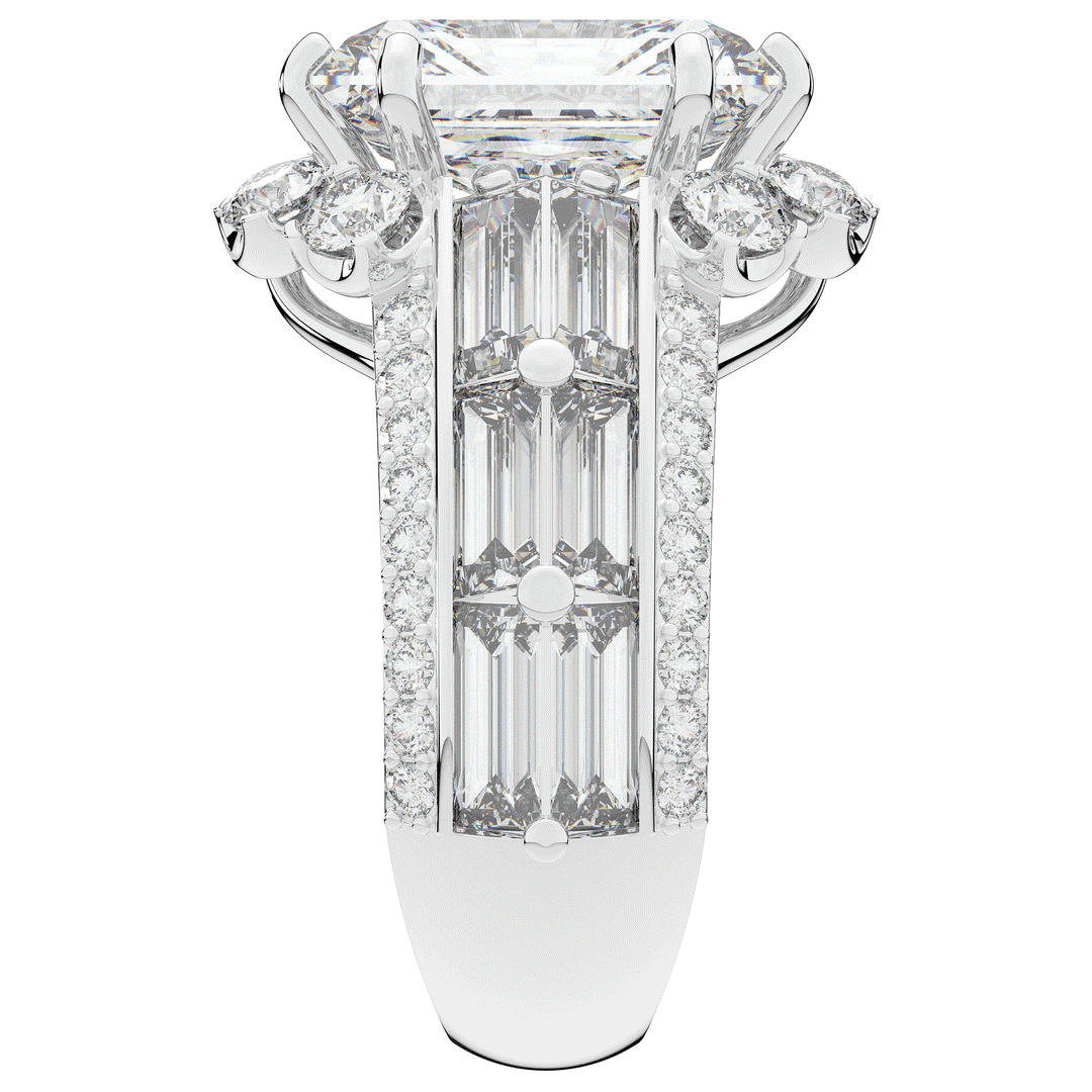 8.25CT.TW RADIANT LAB DIAMOND HALO ENGAGEMENT RING - Nazarelle