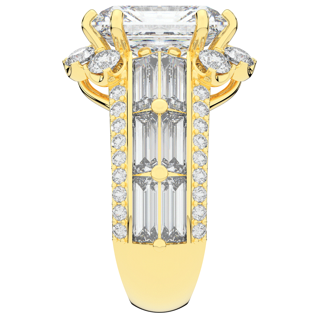 8.25CT.TW RADIANT LAB DIAMOND HALO ENGAGEMENT RING - Nazarelle