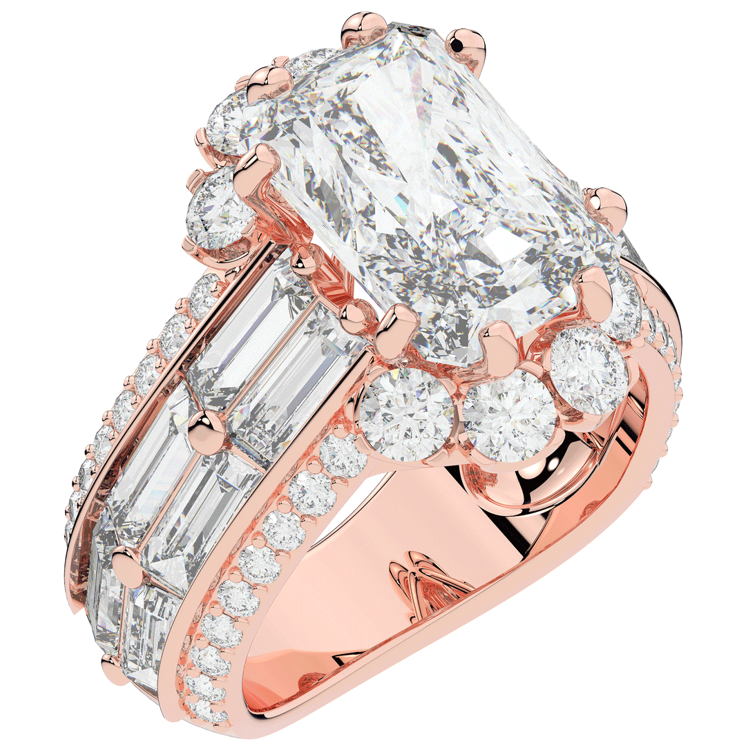 8.25CT.TW RADIANT LAB DIAMOND HALO ENGAGEMENT RING - Nazarelle