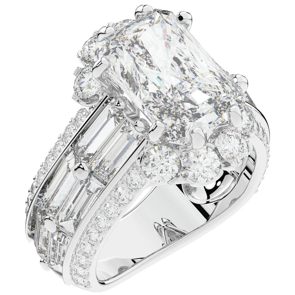 8.25CT.TW RADIANT LAB DIAMOND HALO ENGAGEMENT RING - Nazarelle
