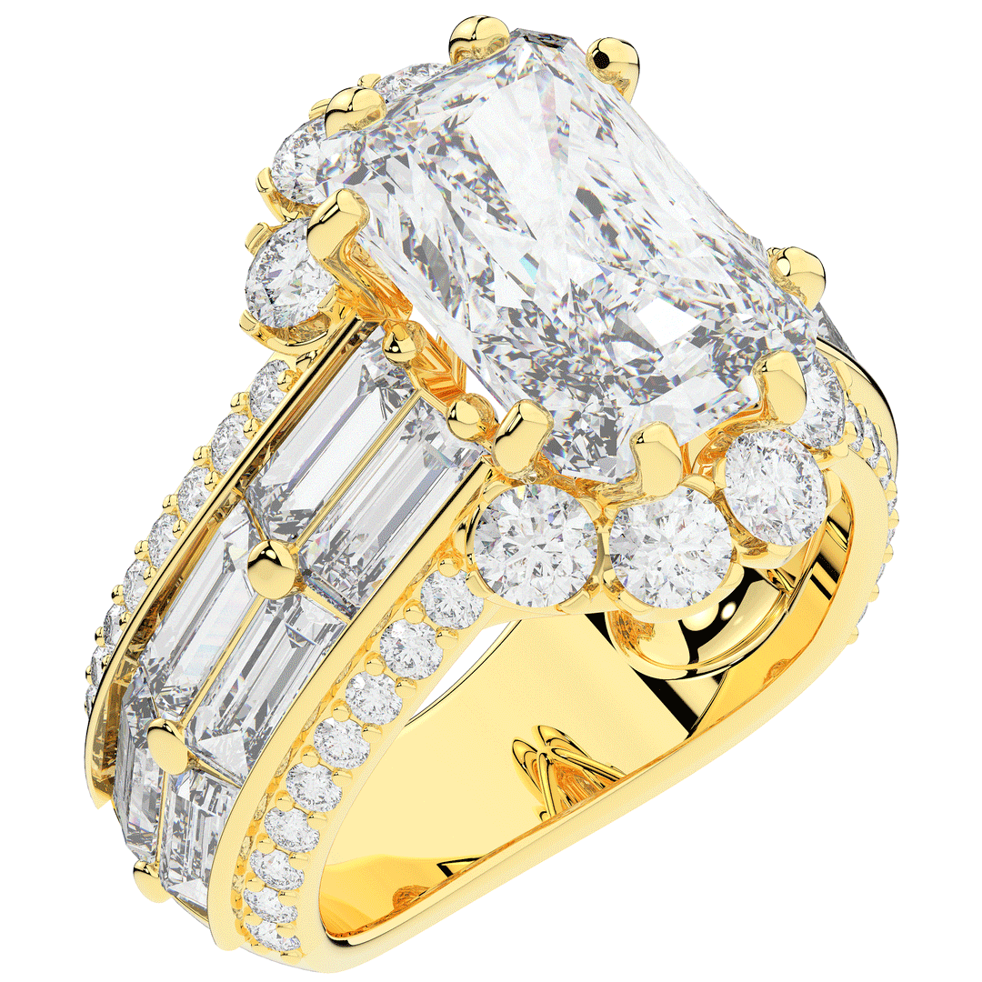 8.25CT.TW RADIANT LAB DIAMOND HALO ENGAGEMENT RING - Nazarelle