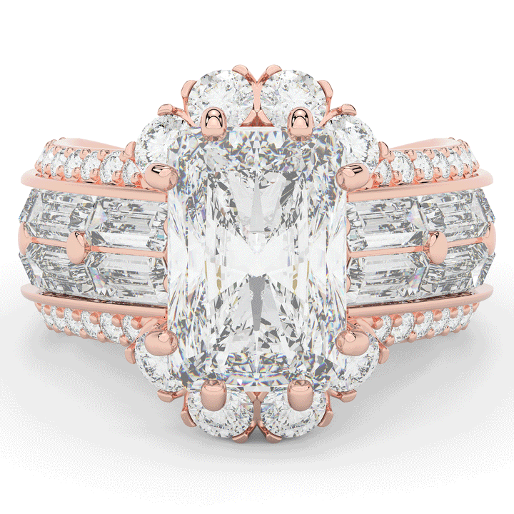 8.25CT.TW RADIANT LAB DIAMOND HALO ENGAGEMENT RING - Nazarelle