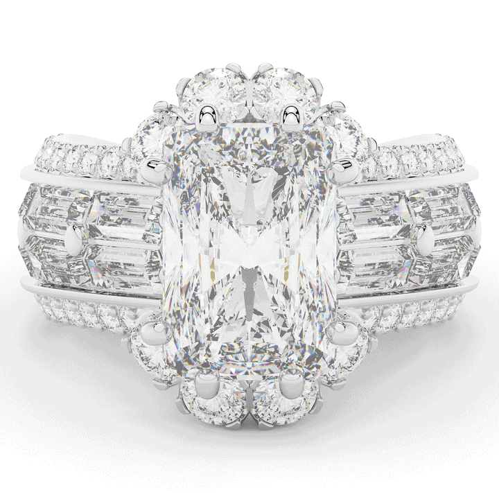 8.25CT.TW RADIANT LAB DIAMOND HALO ENGAGEMENT RING - Nazarelle