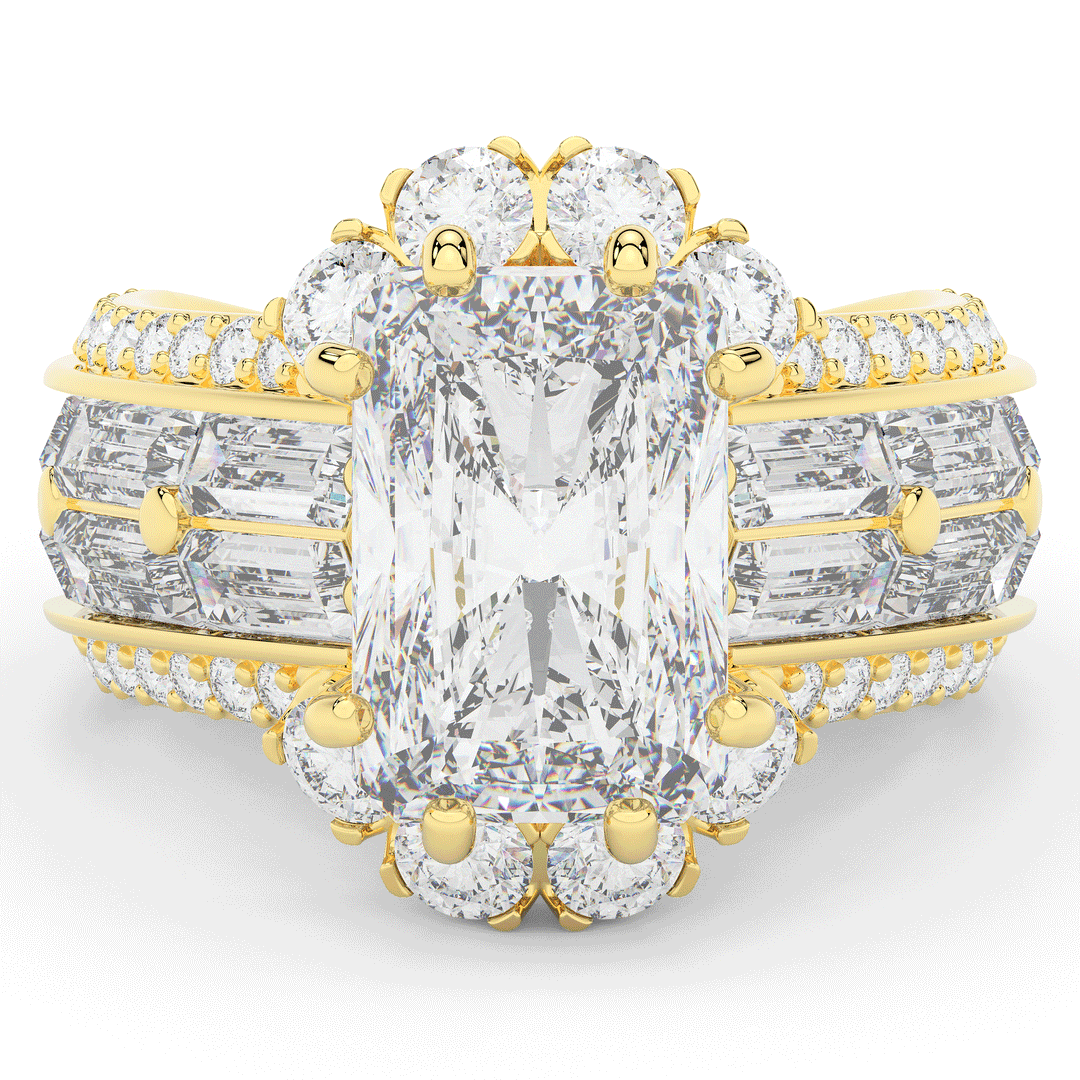 8.25CT.TW RADIANT LAB DIAMOND HALO ENGAGEMENT RING - Nazarelle