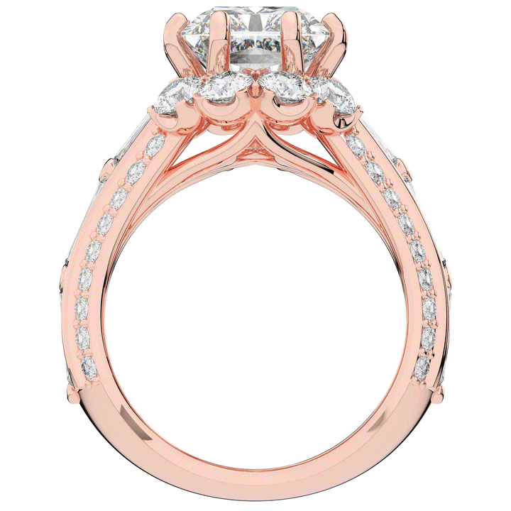 8.25CT.TW RADIANT LAB DIAMOND HALO ENGAGEMENT RING - Nazarelle