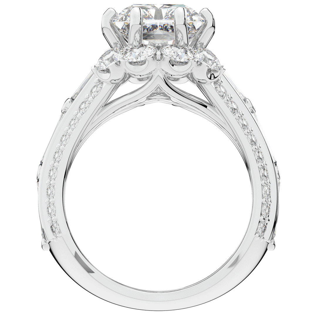 8.25CT.TW RADIANT LAB DIAMOND HALO ENGAGEMENT RING - Nazarelle