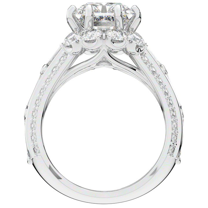 8.25CT.TW RADIANT LAB DIAMOND HALO ENGAGEMENT RING - Nazarelle