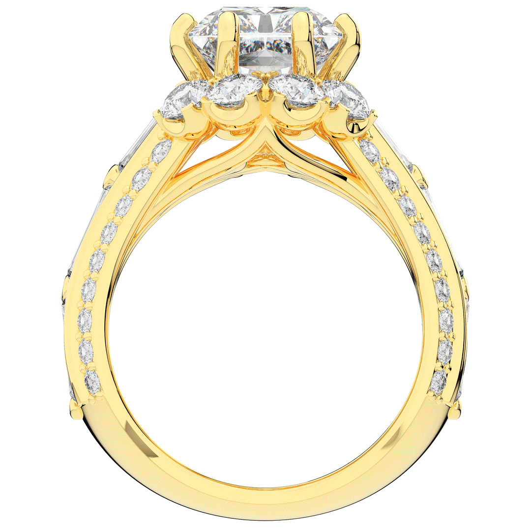 8.25CT.TW RADIANT LAB DIAMOND HALO ENGAGEMENT RING - Nazarelle