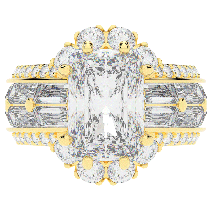 8.25CT.TW RADIANT LAB DIAMOND HALO ENGAGEMENT RING - Nazarelle
