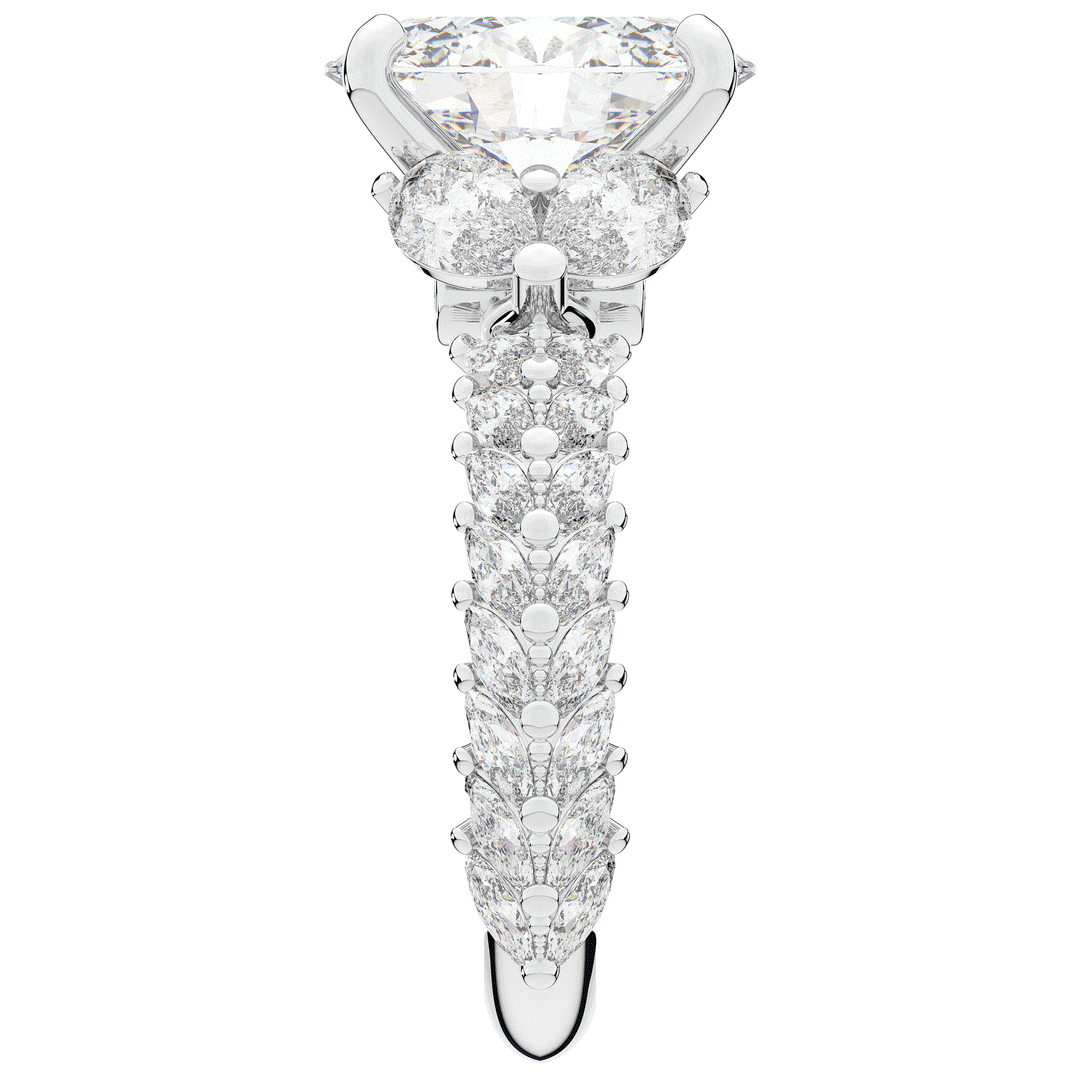 5.25CT.TW OVAL LAB DIAMOND HALO ENGAGEMENT RING - Nazarelle