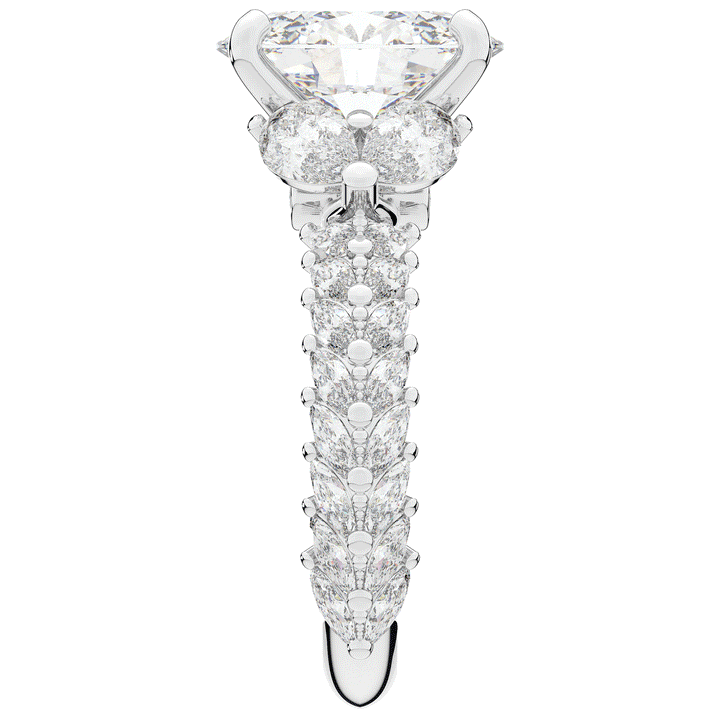 5.25CT.TW OVAL LAB DIAMOND HALO ENGAGEMENT RING - Nazarelle