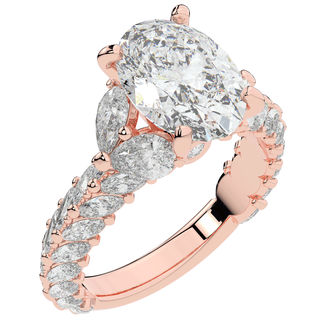 5.25CT.TW OVAL LAB DIAMOND HALO ENGAGEMENT RING - Nazarelle