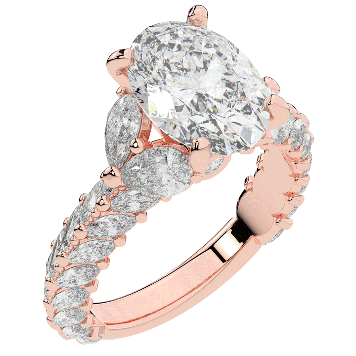 5.25CT.TW OVAL LAB DIAMOND HALO ENGAGEMENT RING - Nazarelle