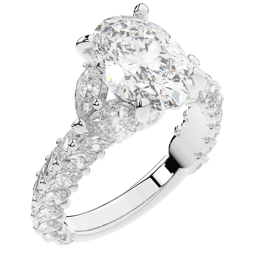 5.25CT.TW OVAL LAB DIAMOND HALO ENGAGEMENT RING - Nazarelle