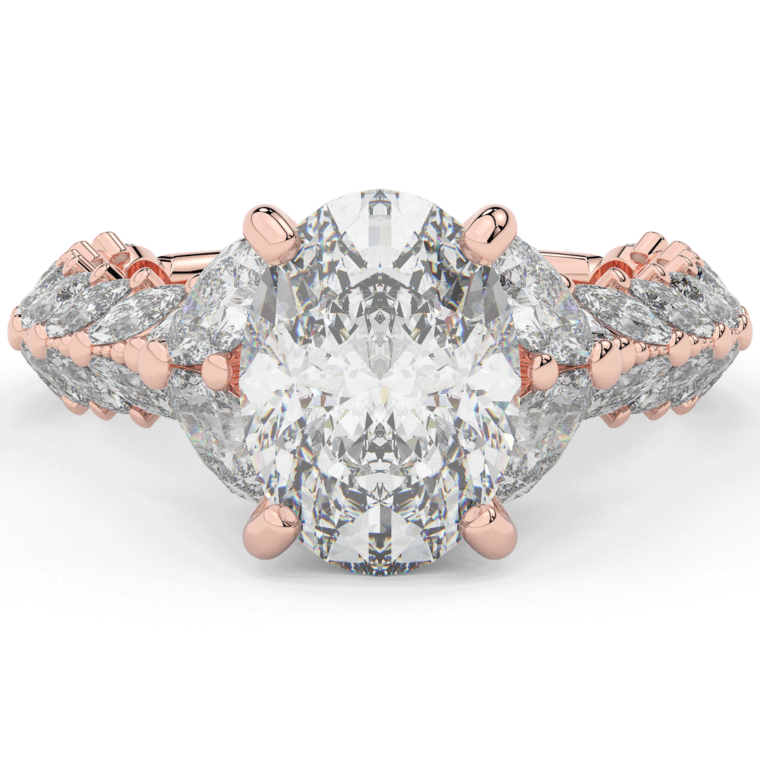 5.25CT.TW OVAL LAB DIAMOND HALO ENGAGEMENT RING - Nazarelle