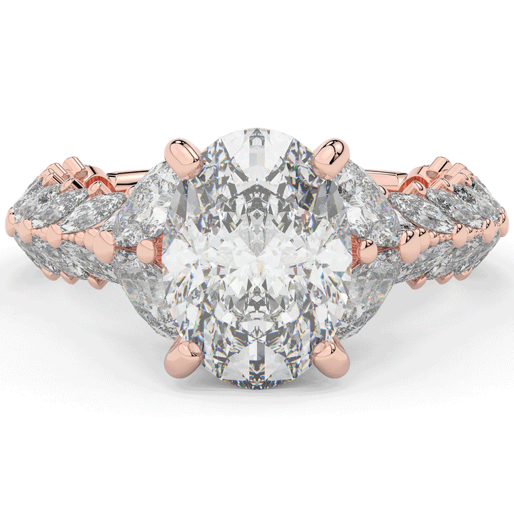 5.25CT.TW OVAL LAB DIAMOND HALO ENGAGEMENT RING - Nazarelle