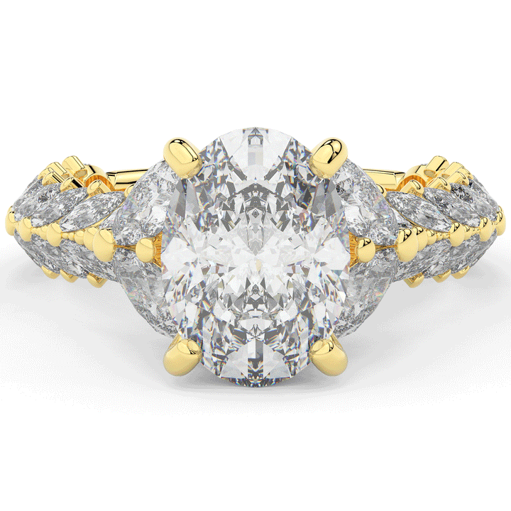 5.25CT.TW OVAL LAB DIAMOND HALO ENGAGEMENT RING - Nazarelle