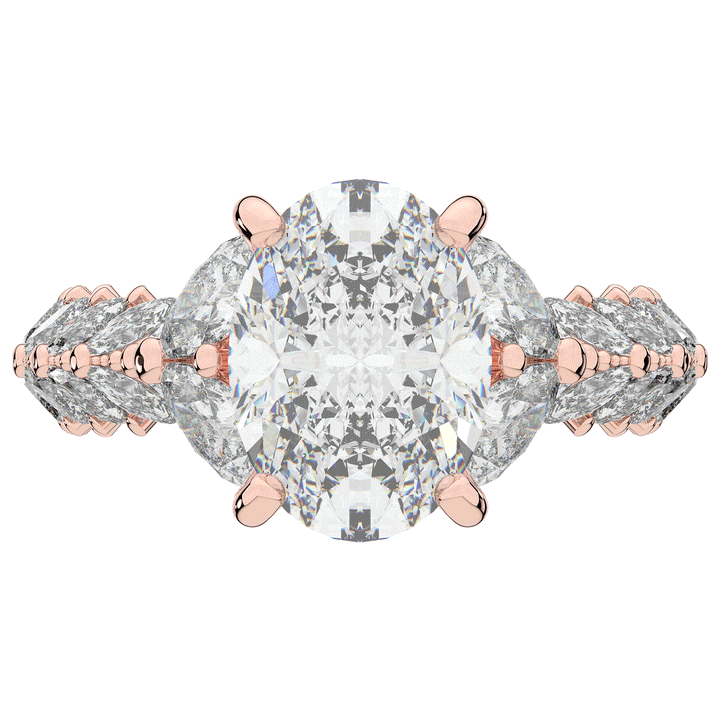 5.25CT.TW OVAL LAB DIAMOND HALO ENGAGEMENT RING - Nazarelle