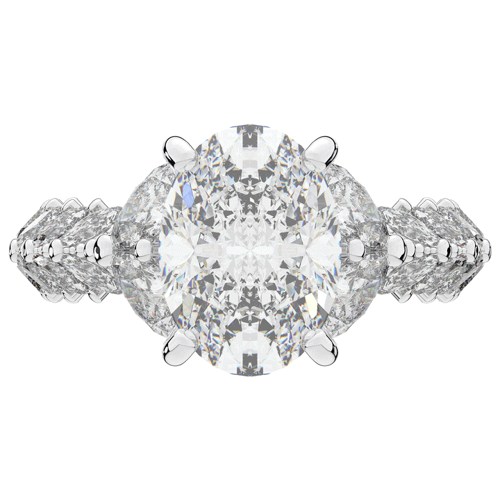 5.25CT.TW OVAL LAB DIAMOND HALO ENGAGEMENT RING - Nazarelle