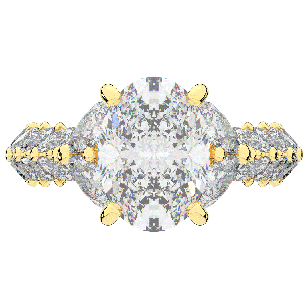5.25CT.TW OVAL LAB DIAMOND HALO ENGAGEMENT RING - Nazarelle