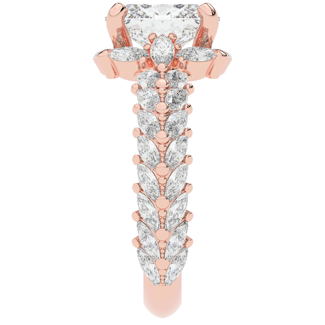 3.10CT.TW OVAL LAB DIAMOND HALO ENGAGEMENT RING - Nazarelle