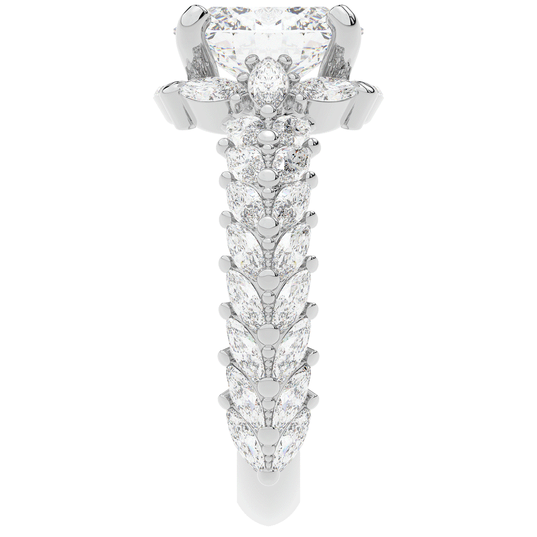 3.10CT.TW OVAL LAB DIAMOND HALO ENGAGEMENT RING - Nazarelle