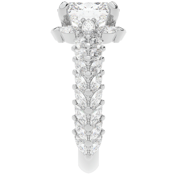 3.10CT.TW OVAL LAB DIAMOND HALO ENGAGEMENT RING - Nazarelle