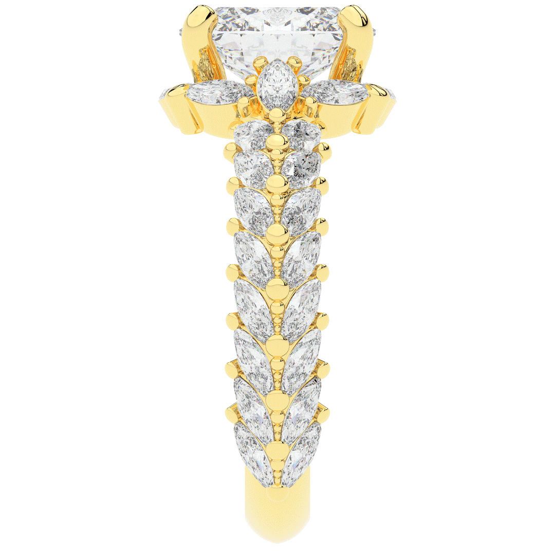 3.10CT.TW OVAL LAB DIAMOND HALO ENGAGEMENT RING - Nazarelle