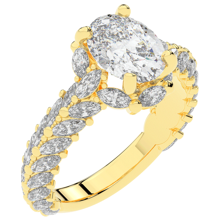 3.10CT.TW OVAL LAB DIAMOND HALO ENGAGEMENT RING - Nazarelle