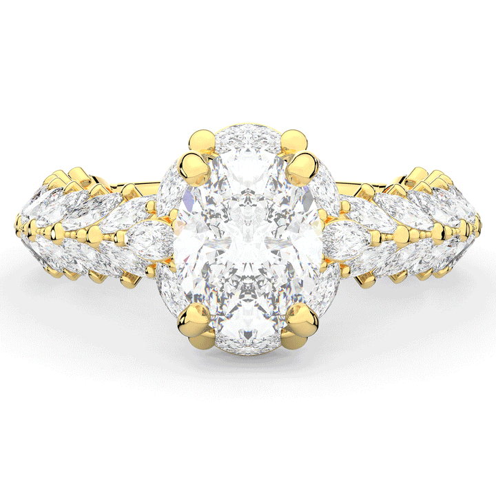 3.10CT.TW OVAL LAB DIAMOND HALO ENGAGEMENT RING - Nazarelle