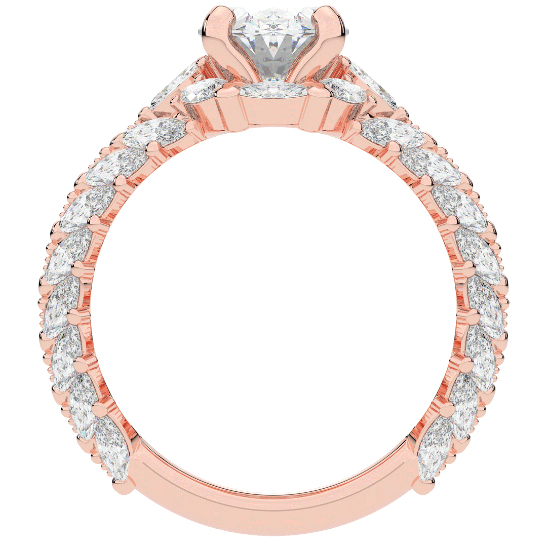 3.10CT.TW OVAL LAB DIAMOND HALO ENGAGEMENT RING - Nazarelle