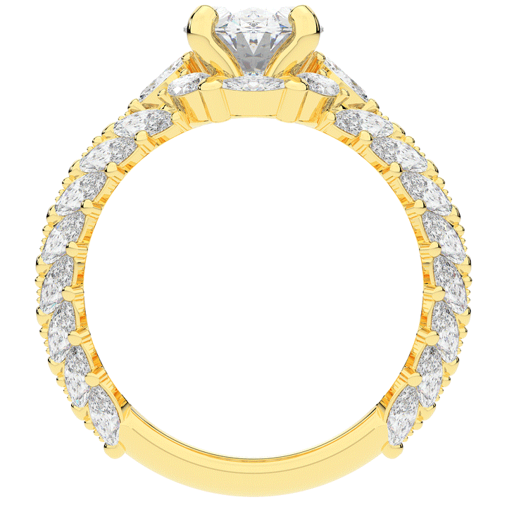 3.10CT.TW OVAL LAB DIAMOND HALO ENGAGEMENT RING - Nazarelle