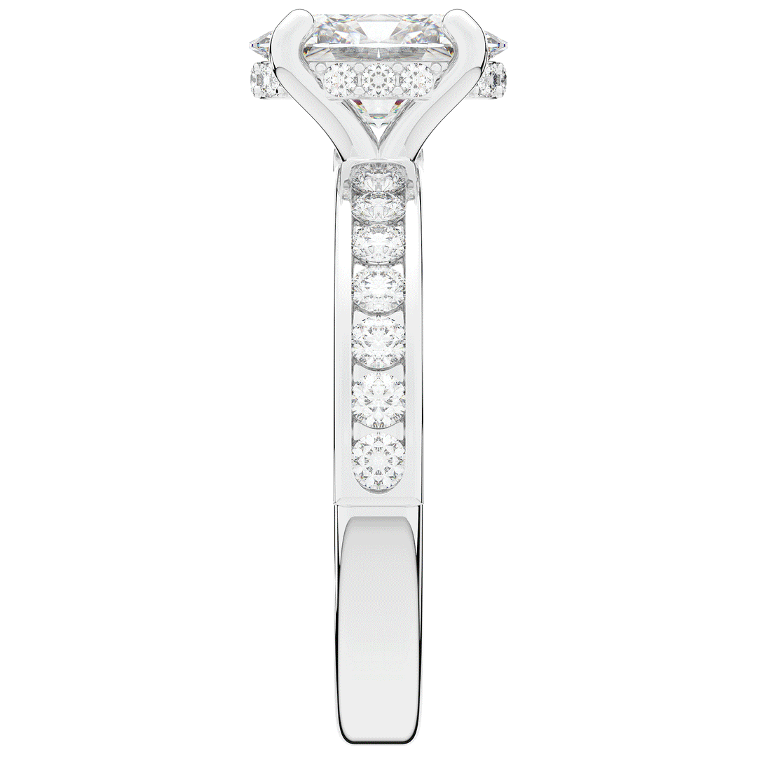 1.95CT.TW OVAL LAB DIAMOND UNDERHALO ENGAGEMENT RING - Nazarelle