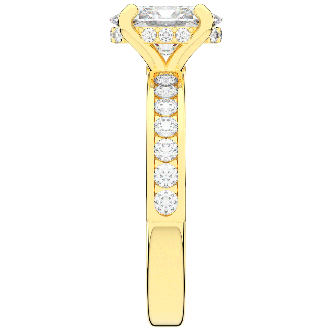 1.95CT.TW OVAL LAB DIAMOND UNDERHALO ENGAGEMENT RING - Nazarelle
